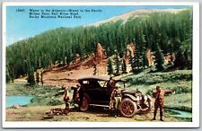 Vtg Colorado CO Milner Pass Rock Mountain National Park Old Car Tour Postcard picture