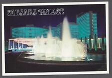 Caesars Palace Las Vegas Nevada Postcard Night View Fountain Hotel Lit Up Statue picture