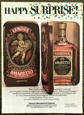 1981 Leroux Amaretto di Torino Holiday PRINT AD Happy Surprise Gift Box Decanter picture