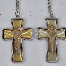 Lot of 2 Cross Keychains Silver Tone Keyhole Religious Pary Favor Gift 5