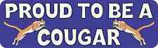 10x3 Blue Proud to be a Cougar Bumper Sticker Vinyl School Mascot Vehicle Decal picture