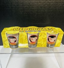 VTG 3 Set Kalan Beer Goggles Humorous Buzzed~Drunk &Plastered Shot Glasses W/Box picture