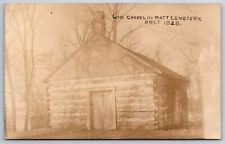 West Liberty Ohio~St Elizabeth's Log Chapel In Piatt Cemetery~b1828~c1910 RPPC picture