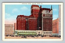 Dallas TX, Historic Adolphus Hotel, Beaus-Arts Style, Linen Texas Postcard picture