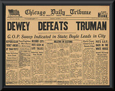 1948 Dewey Defeats Truman Error Newspaper Cover Reprint On Old Paper 8 1/2 x 11 picture