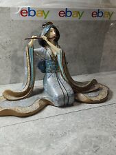 Japan Geisha Figurine Playing Flute Instrument Table Sitter Vintage Rare HtF picture