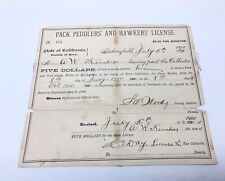 Vintage Pack Peddlers' and Hawkers' License California July 1910 Estate picture