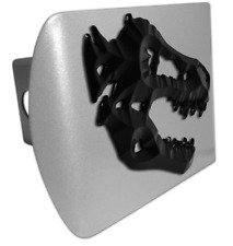 BLACK T-REX EMBLEM BRUSHED METAL USA MADE TRAILER HITCH COVER picture