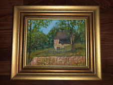 Original Miniature Oil On Board Painting, Farm On Country Road picture