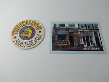 Vintage Bulldog Coffeeshop Amsterdam Post Card Beverage Coaster picture