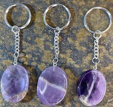 Amethyst Worry Stone  With Indent  Keychain  Spiritual Balance Protection 29363E picture