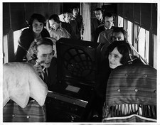 Wireless communications make it possible for passengers aboard an - Old Photo picture