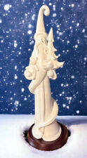 Beautiful Santa Figure / Statue~Holding Christmas Tree & Teddy Bear picture