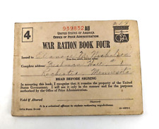 Vintage WW2 War Ration Book Four OPA Form R-145 + Stamps Nicholson MI 1943 #1W picture
