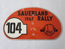 1967 Sauerland Rally Car Rallye Participant Plate Plaque #104 - Authentic  picture