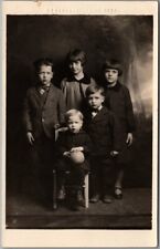 BEATRICE Nebraska RPPC Real Photo Postcard Five Cute Children / Family Portrait picture
