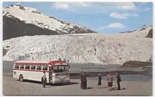 Mendenhall Glacier Alaska Vintage Postcard Juneau Gray Line Tour Bus picture
