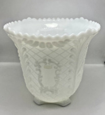 Vintage mid-century Napco Cleveland milk white opaque glass large Vase picture