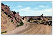 1946 Entering Cedar Pass Badlands National Monument South Dakota SD Postcard picture