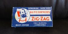 Zig-Zag Blue Cover Kutcorners SuperWhite Rolling Paper Booklet VINTAGE 1960's picture