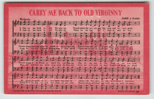 Postcard Carry Me Back to Old Virginny Music Score picture