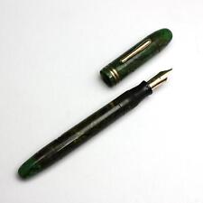 Vintage OVERSIZE Senior Conklin Endura Symetrik Fountain Pen Marbled Green Jade picture