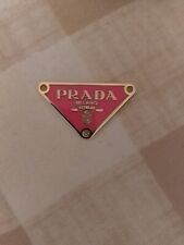 One  Prada Logo Triangle pink with trim  gold tone  Button  Zipperpull picture