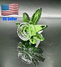 14mm Green Male Heady Hemp Leaf Bowl Thick Glass High Quality picture