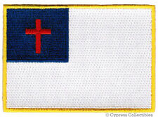 CHRISTIAN FLAG PATCH JESUS CHRIST RELIGIOUS embroidered iron-on EMBLEM JESUS new picture