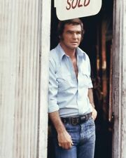 Burt Reynolds in jeans & blue shirt 1973 White Lightening 24x36 Poster picture