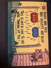Vintage Postcard Humor Funny Cartoon  Rosie's Are Red Violet's Are Blue c1940s picture