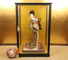 Vintage Japanese Doll Geisha Girl In Kimono Kyoto Handmade Maiko W/Glass Case picture