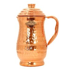 Indian Art Villa Pure Copper Hammered Maharaja Style Jug, Pitcher With Lid picture