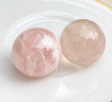 Wholesale 2 Pcs 2 Piece Pink Crystal Balls Snowflake Phantom Quartz 22mm Healing picture