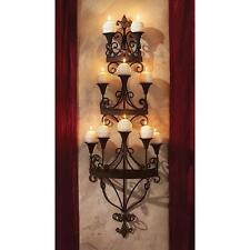 Symphony of Light Wall Mounted Matte Black Metal Scroll Candle Chandelier Sconce picture