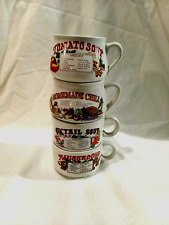 Vintage Dat'l Do-It Inc Soup Bowls Mugs Cups With Recipes Set Of 4  picture