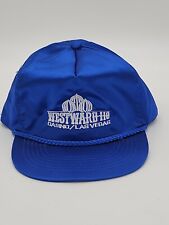 Vtg Westward Ho Casino Las Vegas Satin Blue Trucker Hat Cap Adjustable New picture