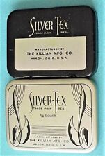 Rare 1940s Silver-Tex Brand Condom Tin WITH 3 RUBBERS, NOT 4 USE DUE 2 AGE picture