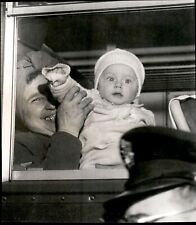 LG921 1956 AP Wire Photo HUNGARIAN BABY ON U.S. ARMY BUS FORT DIX NJ REFUGEES picture