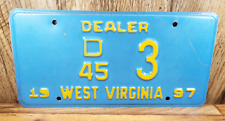 VINTAGE West Virginia 1997 DEALER License Plate WILD, WONDERFUL picture