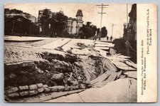 Vintage Earthquake Cracks San Francisco Postcard SUB-POST Photo picture