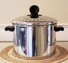 Farberware Stainless steel 8 QT Stock Pot with dual Strainer Locking Lid EUC picture