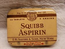 E. R. SQUIBB & SON SQUIBB'S ASPIRIN TABLETS NEW YORK EMPTY TIN picture
