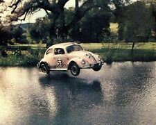 The Love Bug Herbie VW Beetle No 53 in flight zooms across river 16x20 Poster picture