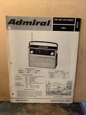 Admiral FM AM VHF Radio Model #PRM581-Service Manual- Schematics Etc. picture