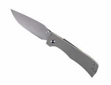 Sandrin Monza Folding Knife Silver Titanium Handle Tungsten Plain Edge SDMT01 picture