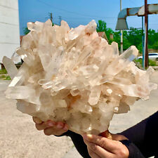 11.3LB A+++Large Natural white Crystal Himalayan quartz cluster /mineralsls picture