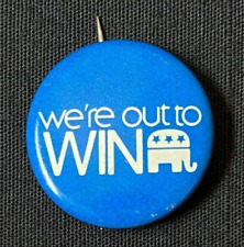 Button 1976 Republican We're Out To Win (A2) - Vintage picture