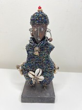 Namji african fertility doll hand carved wood w/ beads 7" X 2.5" X 1" , picture