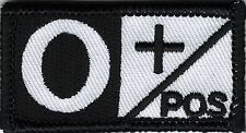 Black White Medical Alert Blood Type O+ Positive Patch Fits VELCRO® BRAND Hook picture